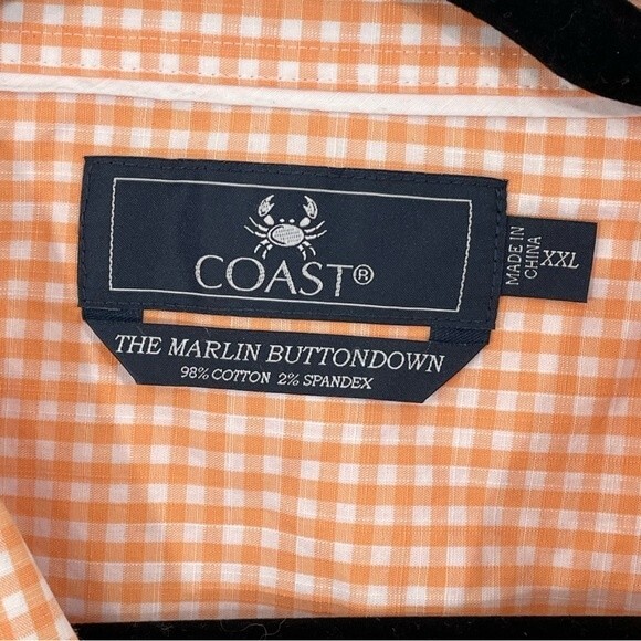 NWT Coast Men's Orange The Marlin Buttondown Long Sleeve Button Down Shirt XXL - Picture 6 of 6
